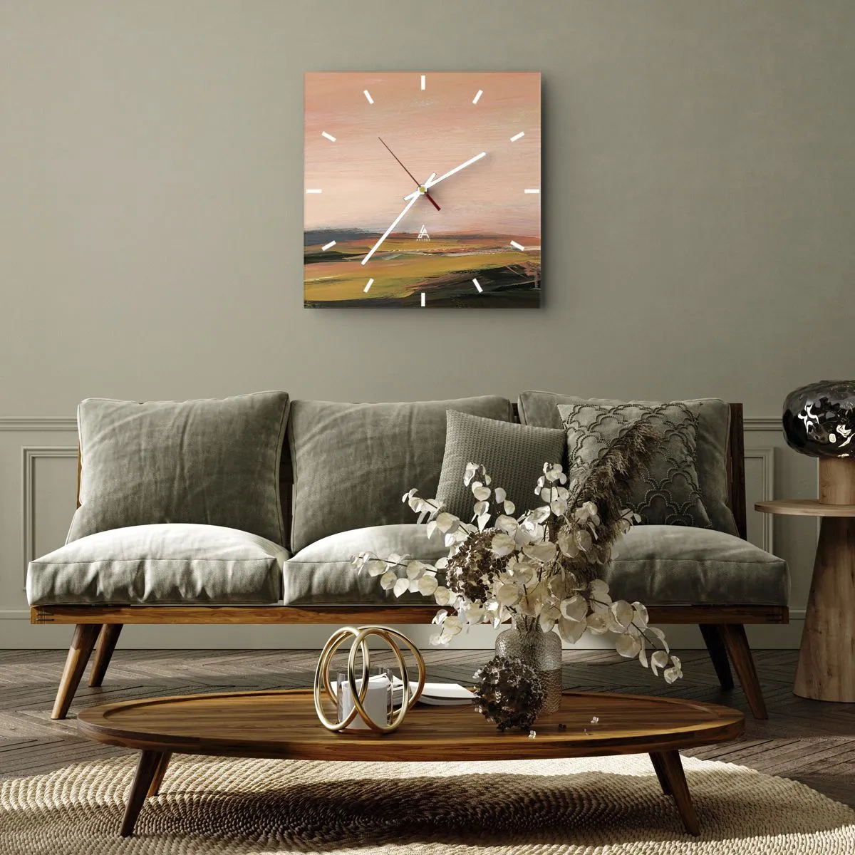 Zegar ścienny - W różowej tonacji - 30x30 cm