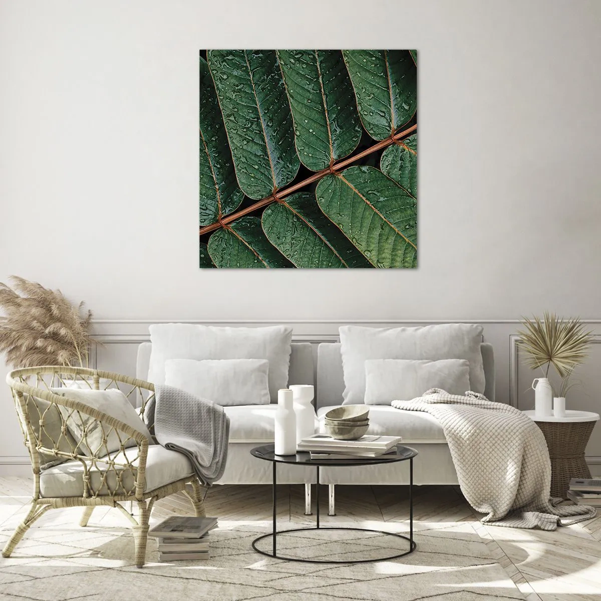 Obraz na szkle - W zielonym rytmie - 70x70 cm