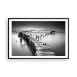Plakat w czarnej ramie - Spokój zapomnianego brzegu - 91x61 cm