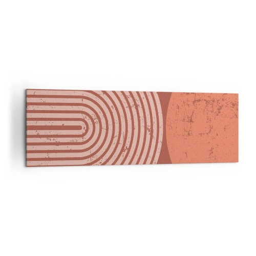 Obraz na płótnie - Geometryczne wzory w odcieniach terrakoty na vintage tle - 160x50cm - Bliska relacja - Nowoczesna dekoracja ścienna do salonu i sypialni ARTTOR