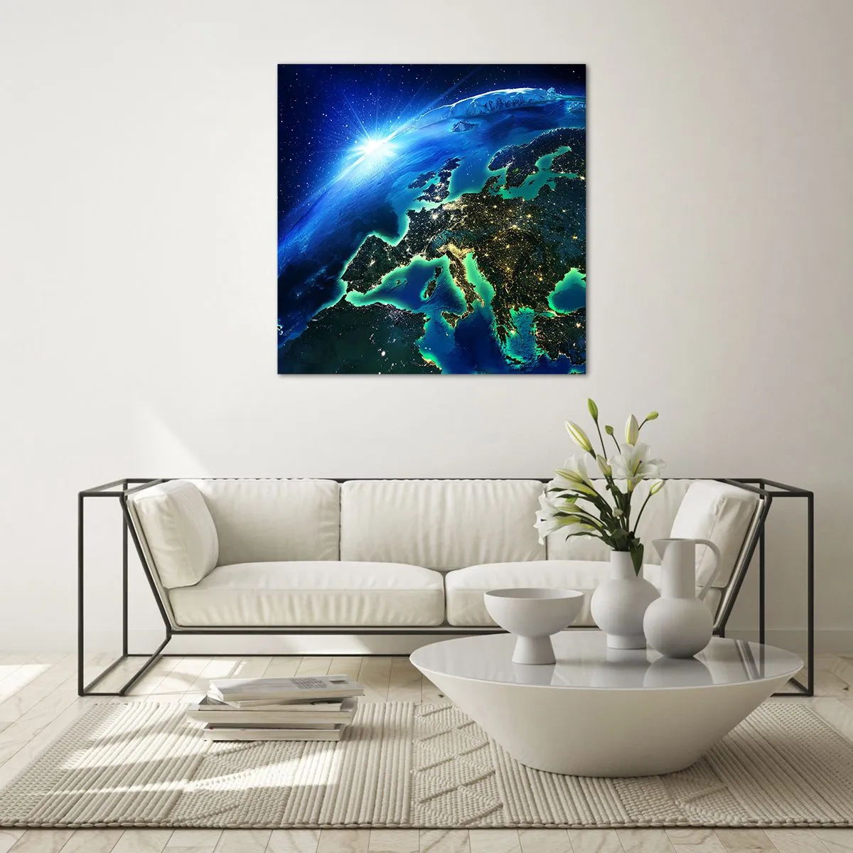 Obraz na szkle - Roziskrzona Europa - 50x50 cm