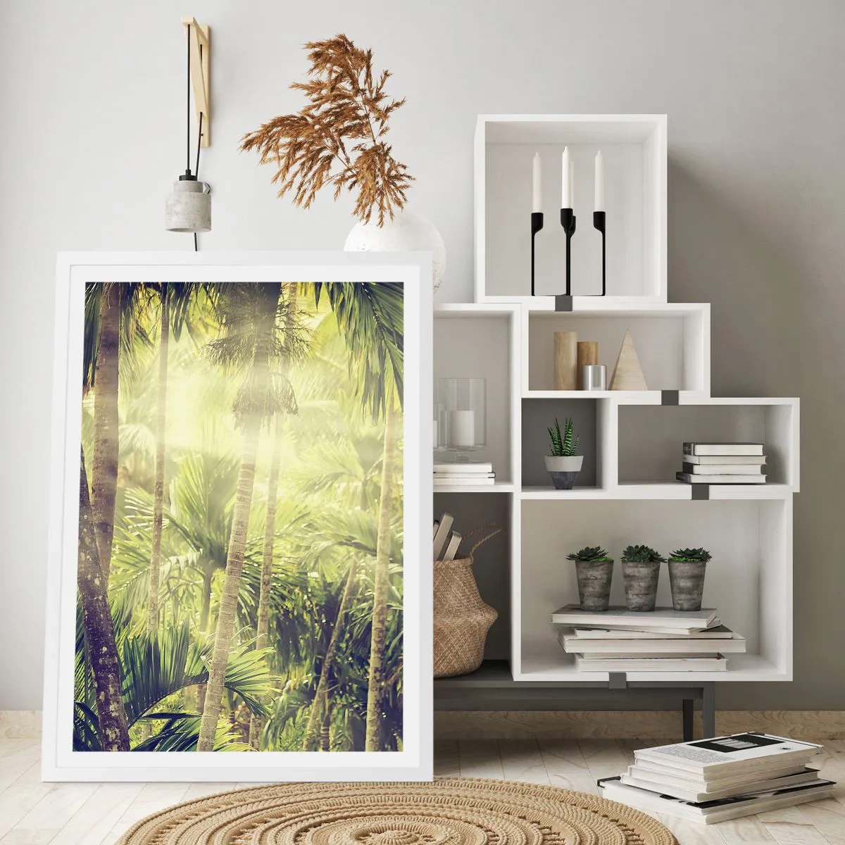 Plakat w białej ramie - W zielonym żarze - 40x50 cm