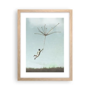 Plakat w ramie jasny dąb - Latawce, dmuchawce, wiatr - 30x40 cm