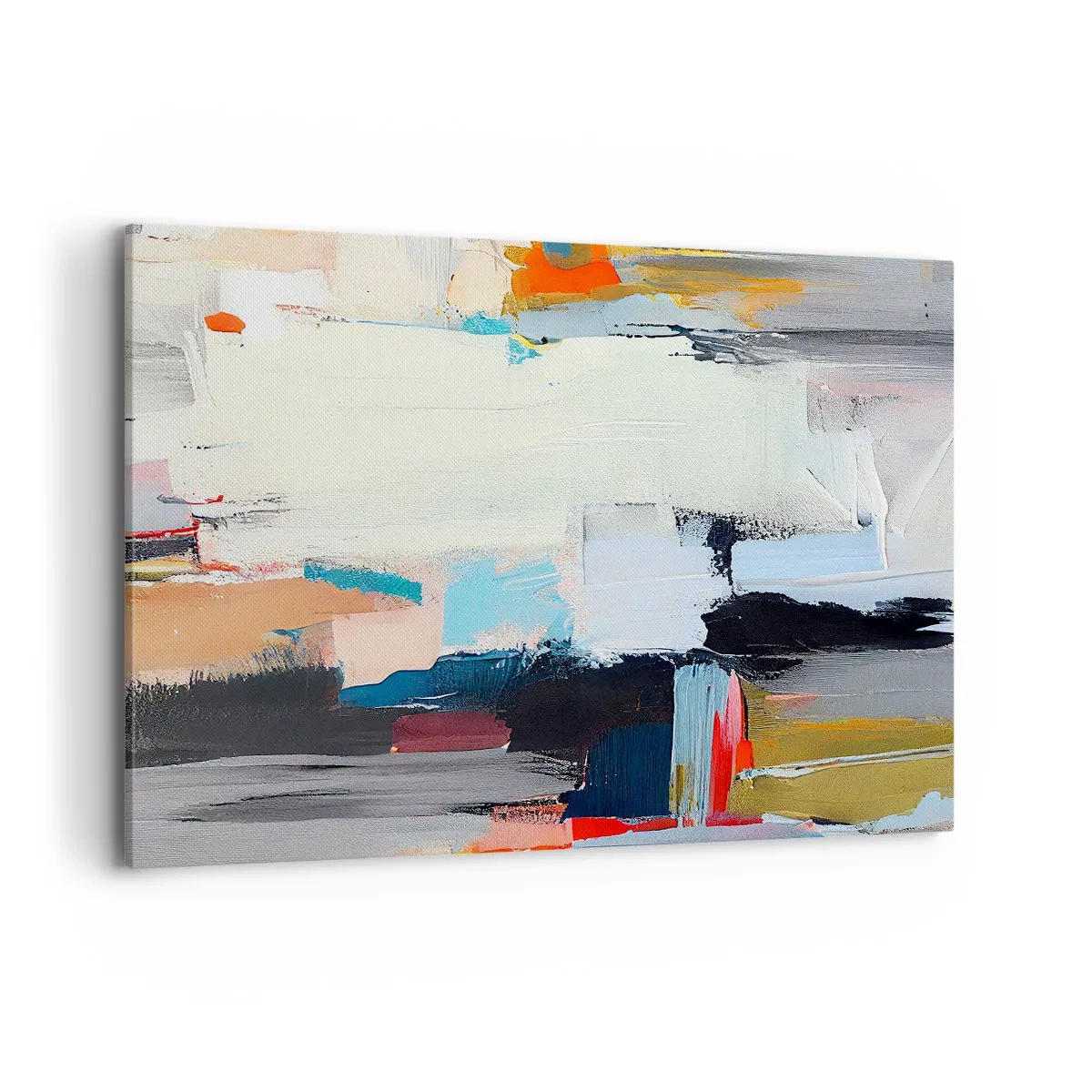 Obraz na płótnie - Kolorowa abstrakcja z dynamicznymi pociągnięciami pędzla - 120x80cm - Jest metoda? - Nowoczesna dekoracja ścienna do salonu, kuchni i sypialni ARTTOR