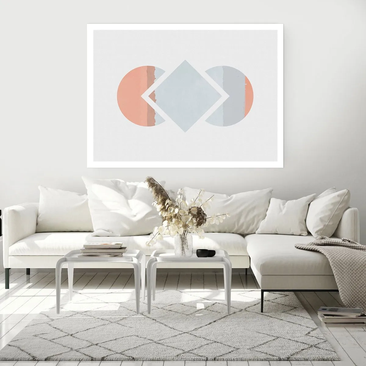 Plakat - Minimalistyczny obraz z geometrycznymi kształtami - 100x70cm - Sytuacja jest jasna - Nowoczesna dekoracja ścienna do salonu i sypialni ARTTOR