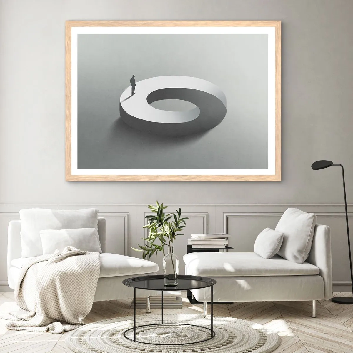 Plakat w ramie jasny dąb - I bądź tu mądry - 50x40 cm