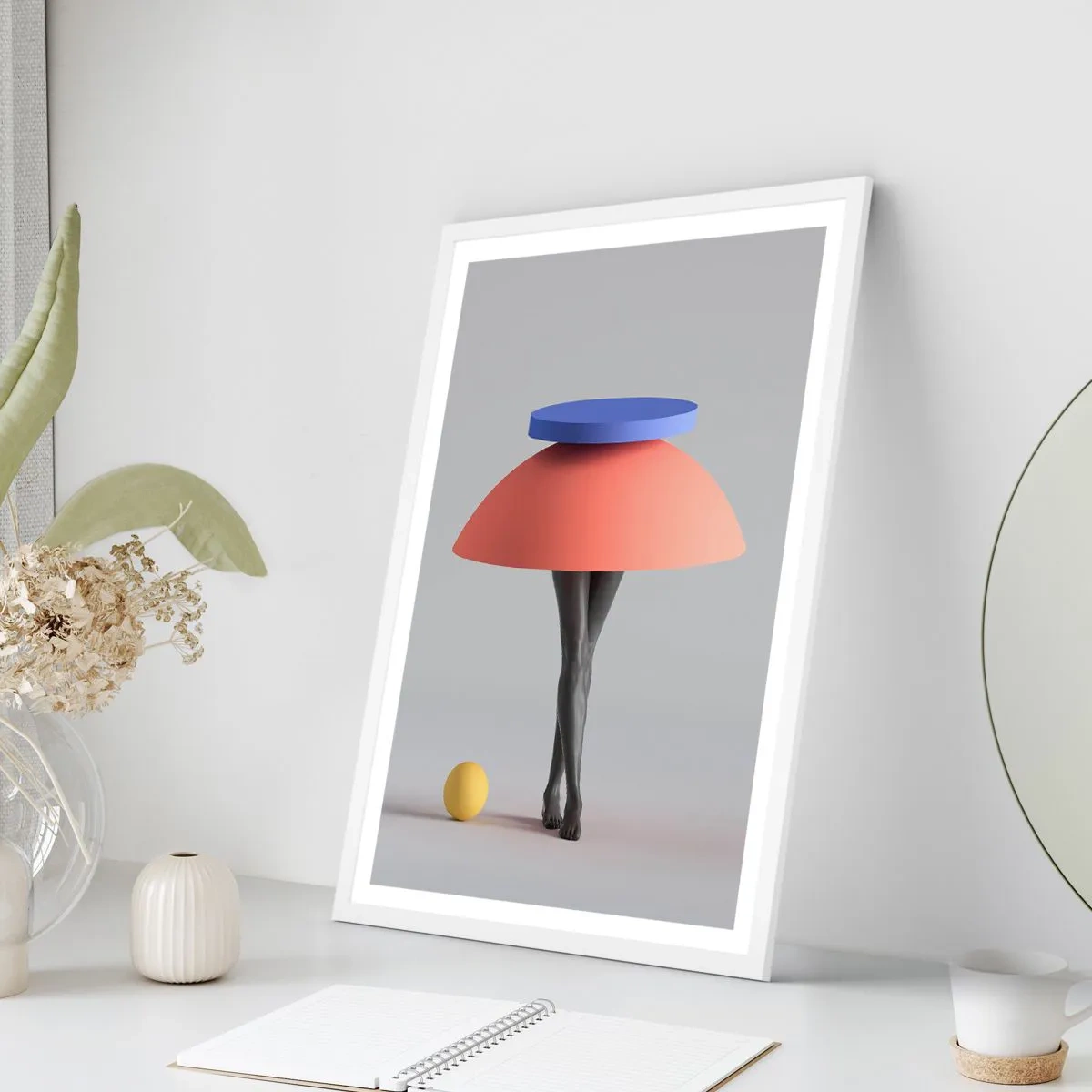 Plakat w białej ramie - Kompozycja surrealistyczna - 50x70 cm