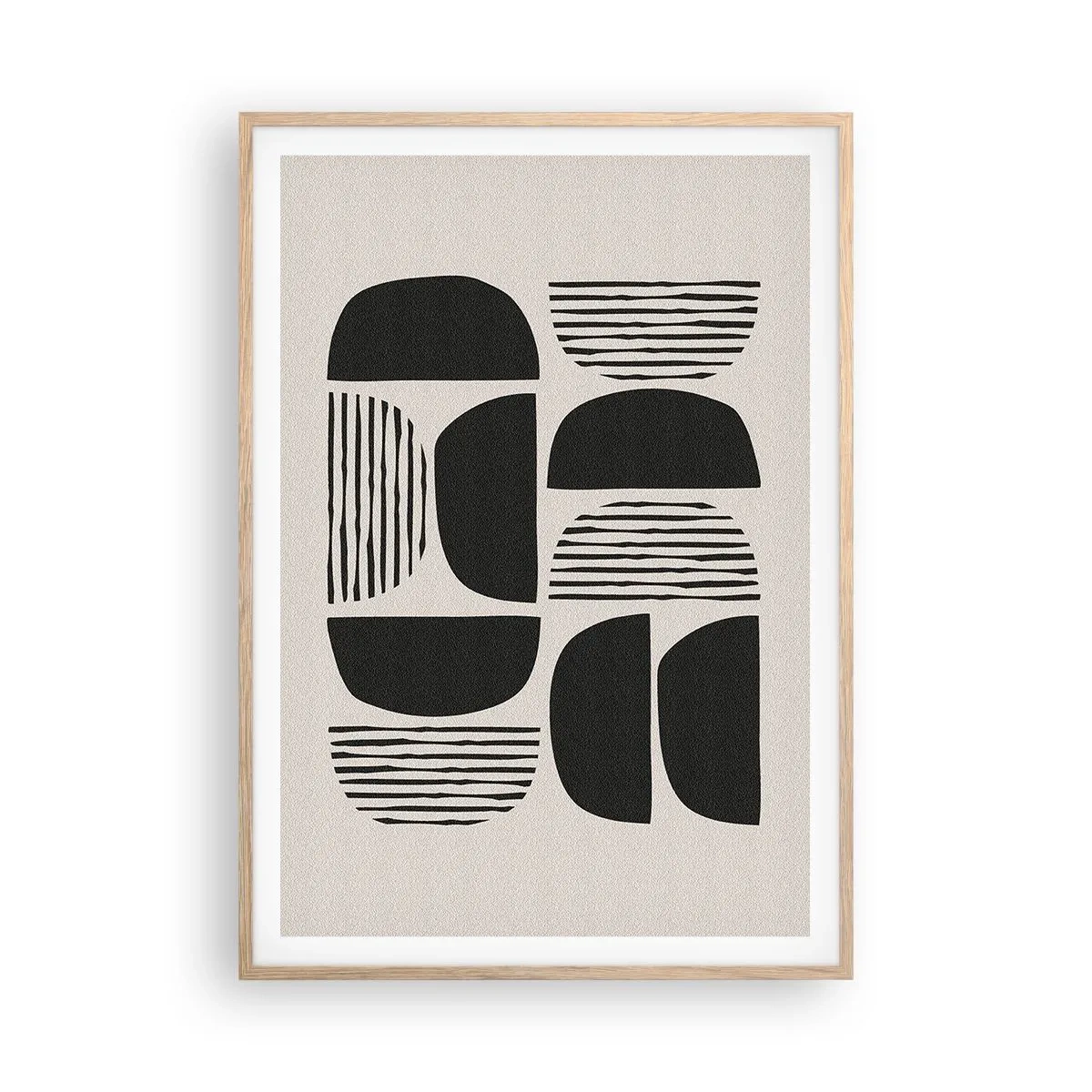 Plakat w ramie jasny dąb - Połowiczne układy - 70x100 cm