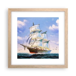 Plakat w ramie jasny dąb - Dumnie z wiatrem - 30x30 cm