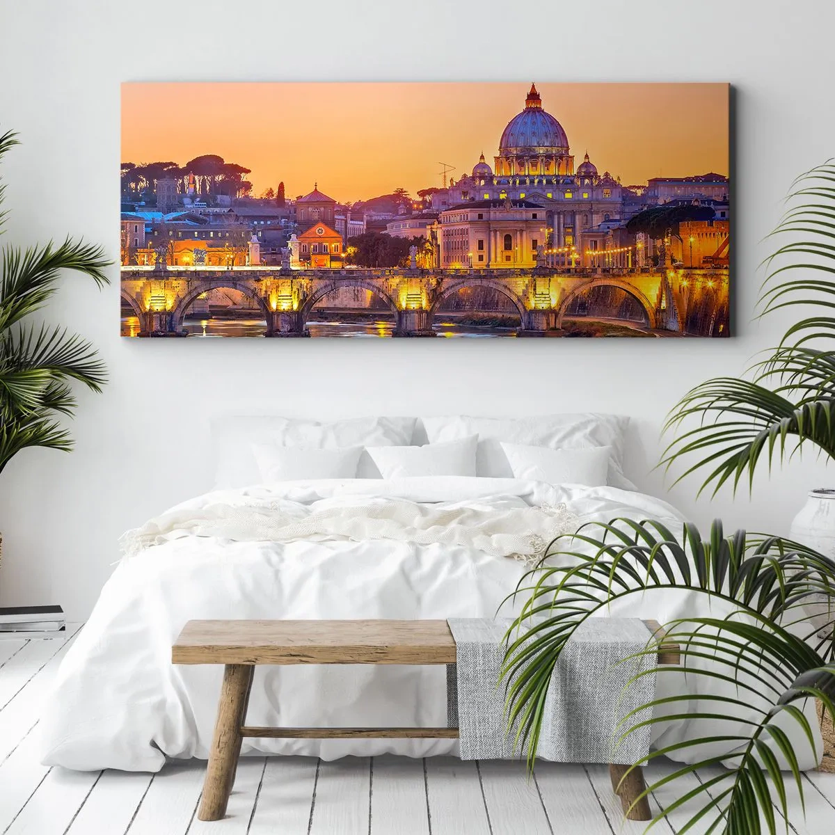 Obraz na płótnie - Zmierzch nad Wiecznym Miastem - 100x40 cm