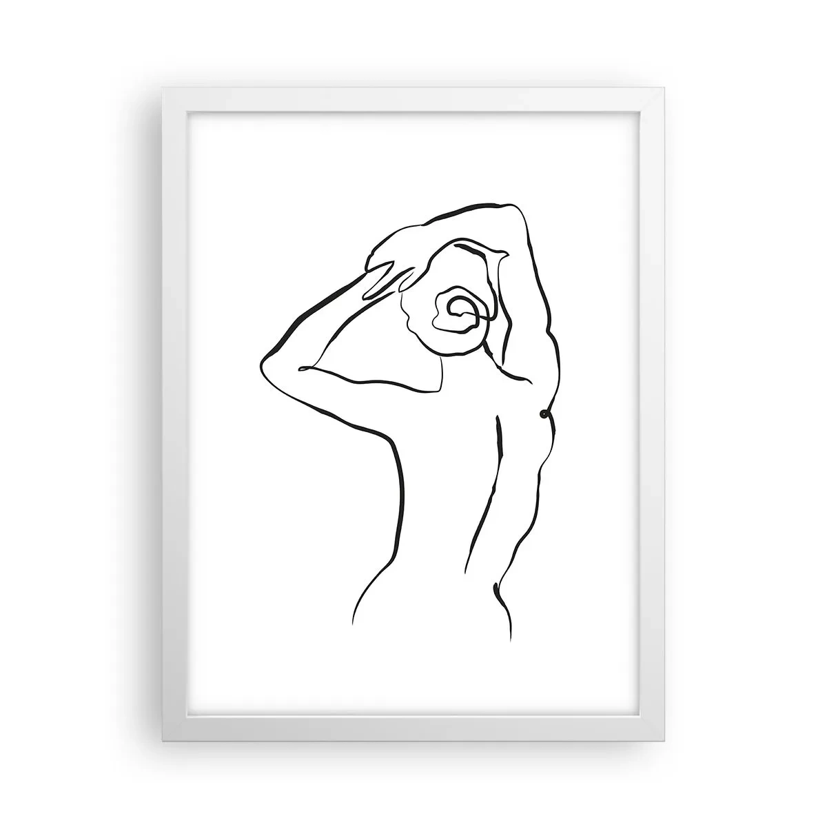 Plakat w białej ramie - Akt o poranku - 30x40 cm