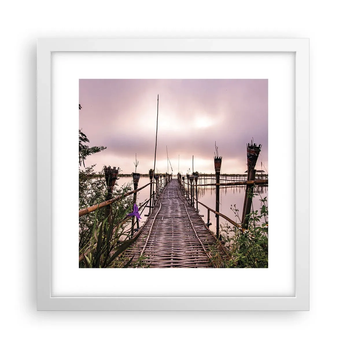 Plakat w białej ramie - Spokój i cisza Azji - 30x30 cm