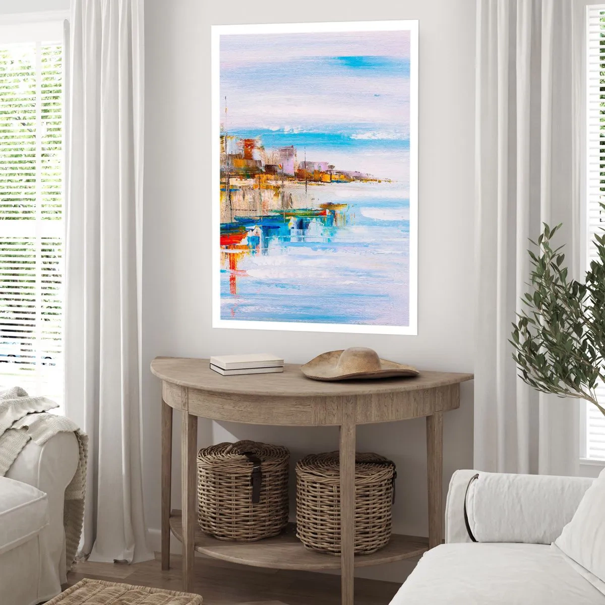 Plakat - Wielobarwna miejska przystań - 40x50 cm
