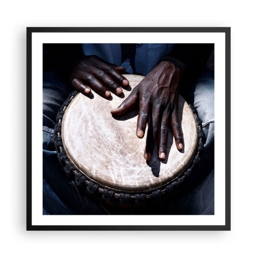 Plakat w czarnej ramie - Żyj w swoim rytmie - 60x60 cm