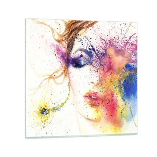Obraz na szkle - Tęczowy zawrót głowy - 30x30 cm