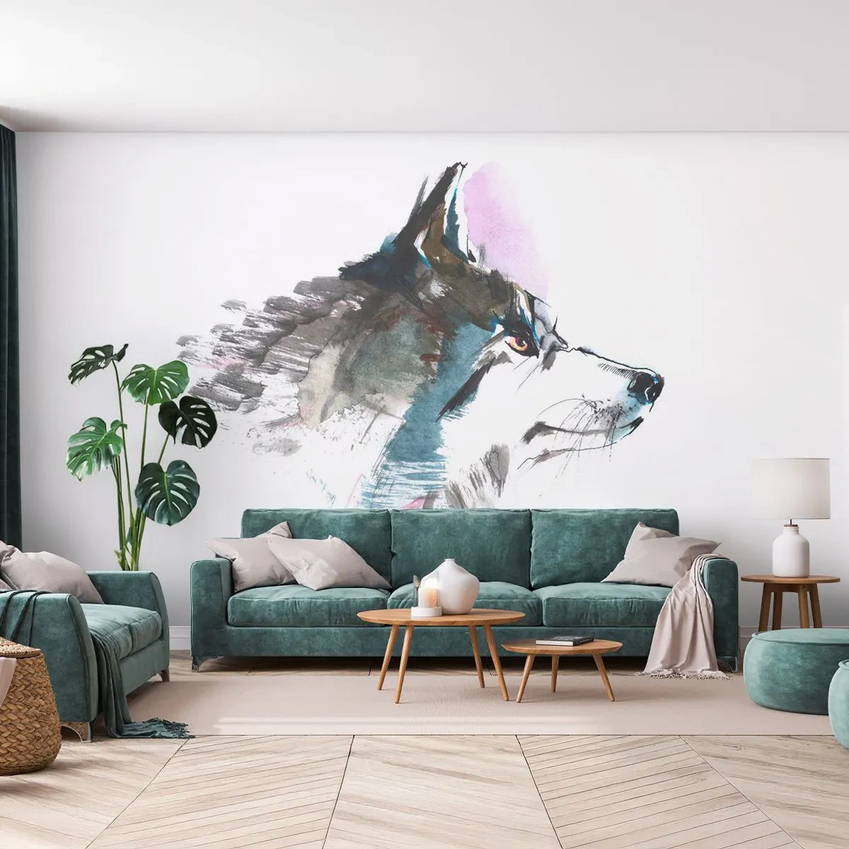 Fototapeta Samoprzylepna Deluxe Sticker - O wilku mowa - Abstrakcja, Zwierzęta, Pies - 250x175 cm