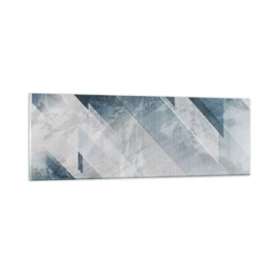Obraz na szkle - Kompozycja przestrzenna – ruch szarości - 90x30 cm