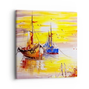 Obraz na płótnie - Zasłużony odpoczynek w porcie - 30x30 cm