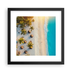 Plakat w czarnej ramie - Witaj w raju - 30x30 cm