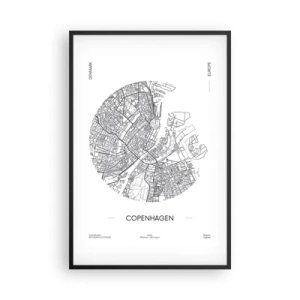 Plakat w czarnej ramie - Anatomia Kopenhagi - 61x91 cm