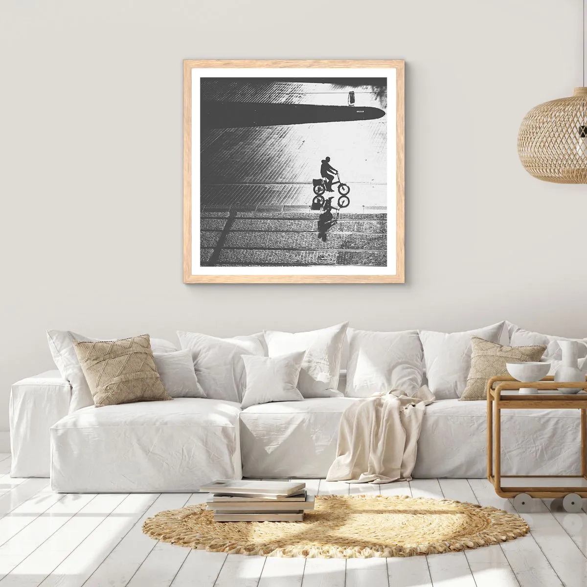 Plakat w ramie jasny dąb - Przed siebie, przez miasto - 50x50 cm