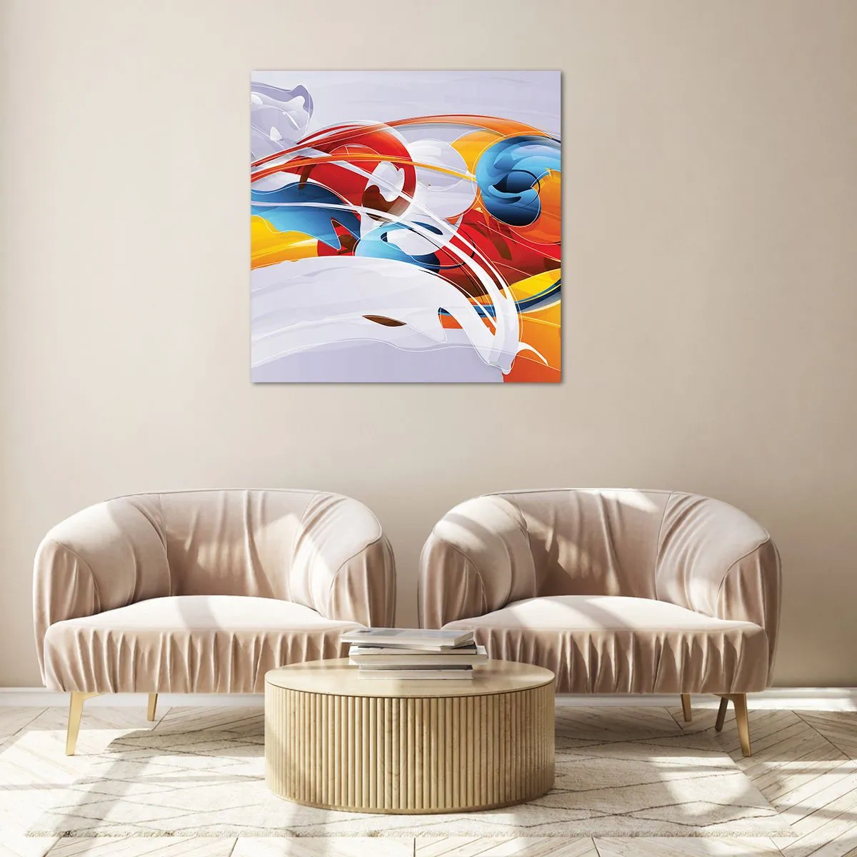 Obraz na szkle - Taniec żywiołów - 60x60 cm