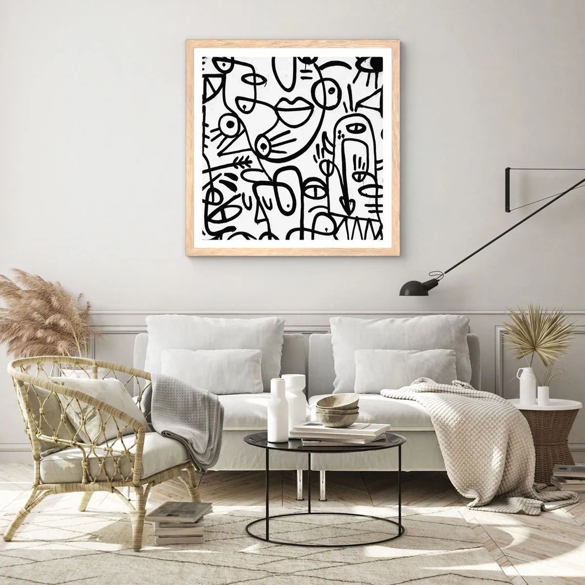 Plakat w ramie jasny dąb - Twarze i miraże - 60x60 cm