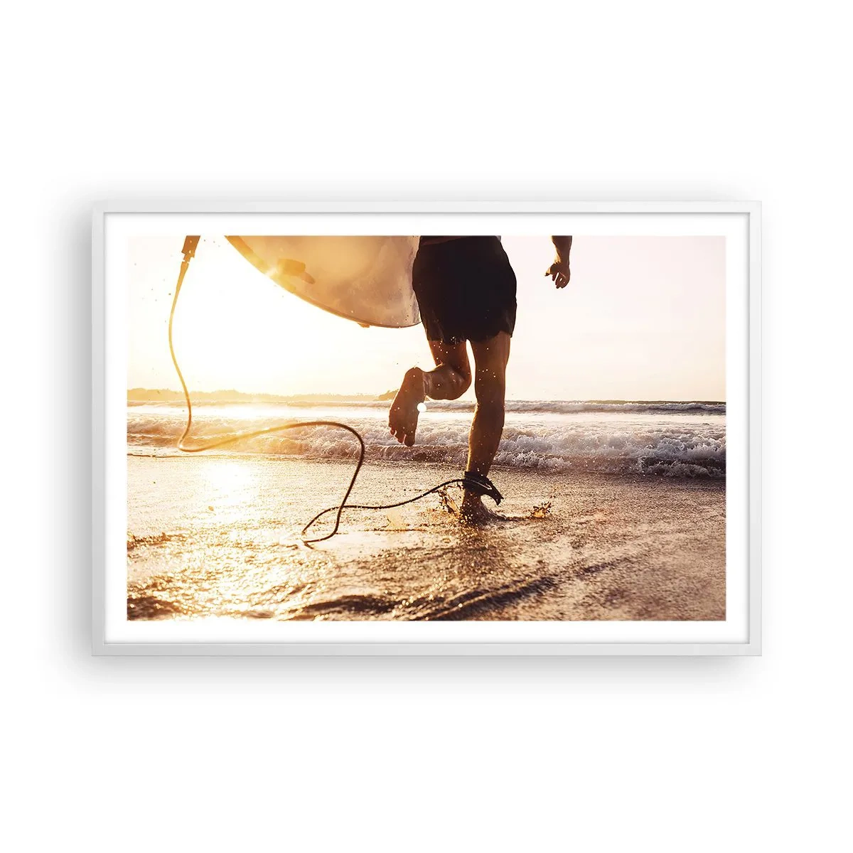 Plakat w białej ramie - Na spotkanie fali - 91x61 cm