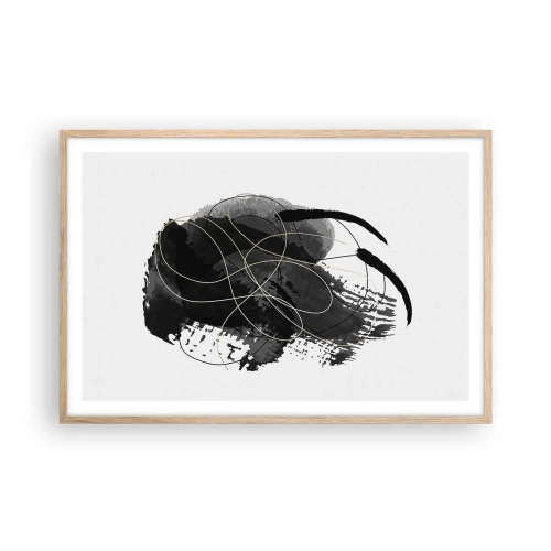 Plakat w ramie jasny dąb - Wysnute z czerni - 91x61 cm