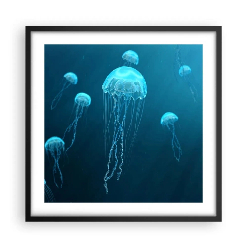 Plakat w czarnej ramie - Oceaniczny taniec - 50x50 cm