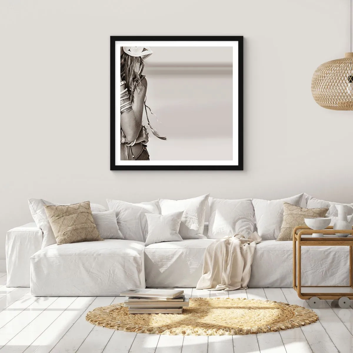 Plakat w czarnej ramie - Jak to dziewczyna - 30x30 cm