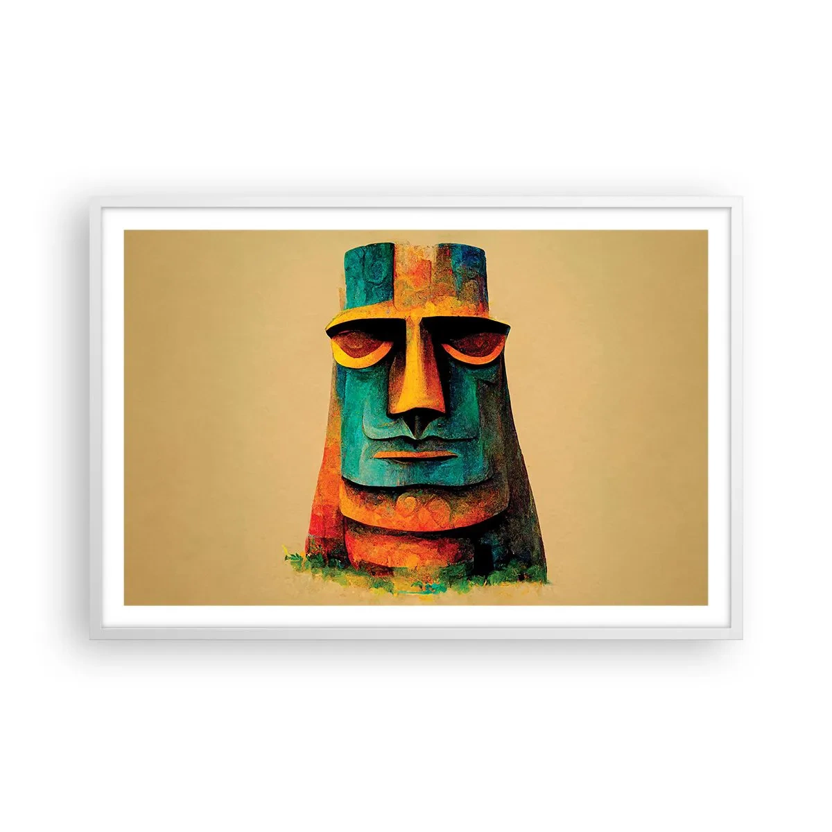 Plakat w białej ramie - Posągowy, a sympatyczny - 91x61 cm