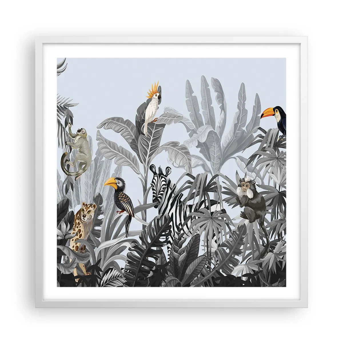 Plakat w białej ramie - Afrykańska bajka - 60x60 cm