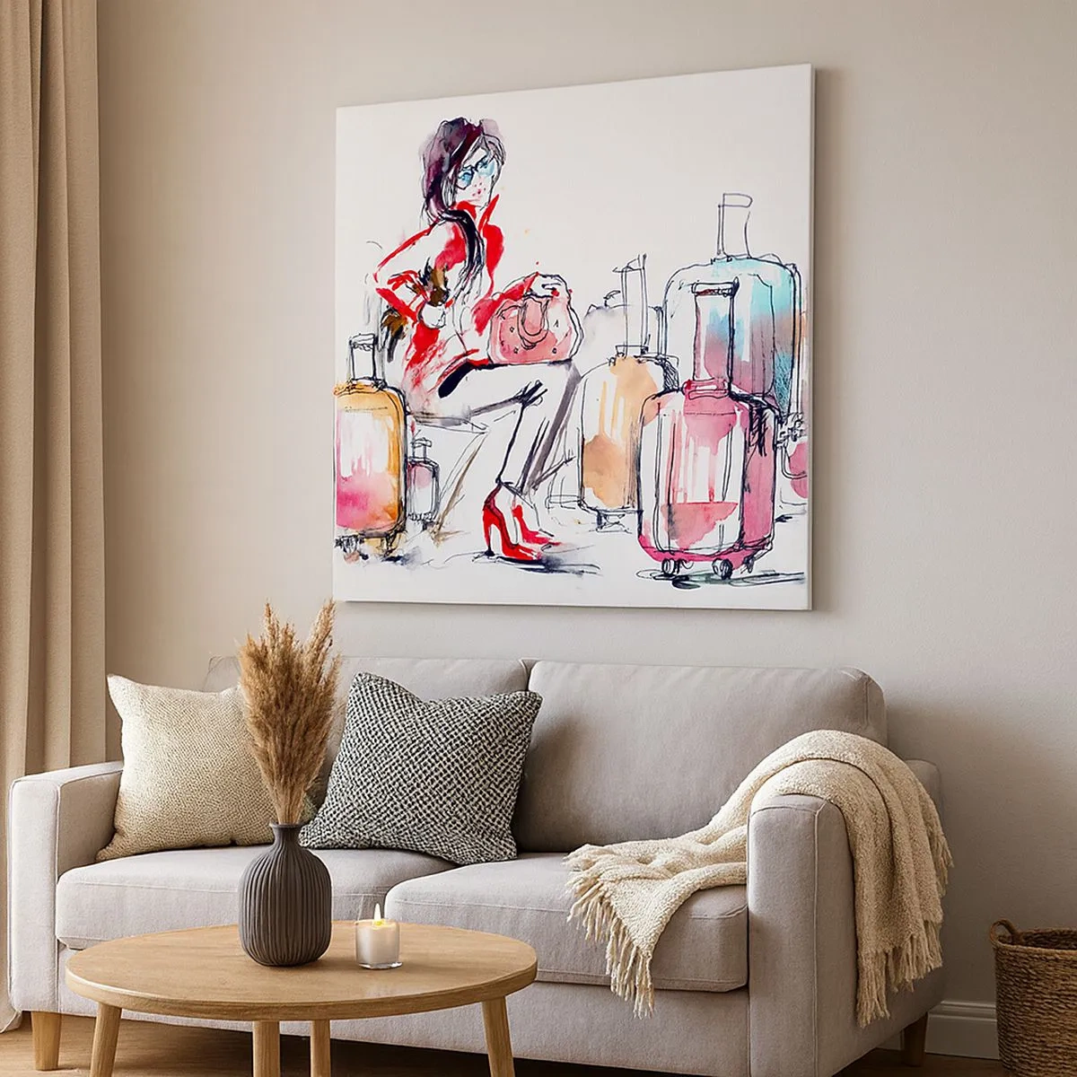 Obraz na płótnie - Siądźmy przed podróżą - 30x30 cm