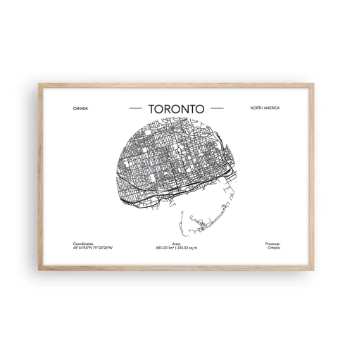 Plakat w ramie jasny dąb - Anatomia Toronto - 91x61 cm