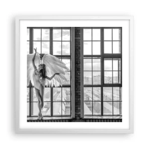 Plakat w białej ramie - Miasto aniołów? - 50x50 cm