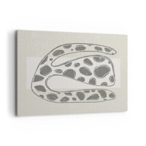 Obraz na płótnie - Abstrakcyjny wzór organiczny w odcieniach szarości - 100x70cm - Przedziwne stworzenie - Nowoczesna dekoracja ścienna do salonu, kuchni i sypialni ARTTOR