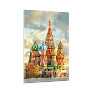 Obraz na szkle - Kolorowa katedra z charakterystycznymi kopułami - 80x120cm - Nawet Disney by nie wymyślił - Nowoczesna dekoracja ścienna do salonu i sypialni ARTTOR