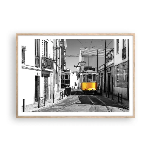 Plakat w ramie jasny dąb - Duch Lizbony - 100x70 cm