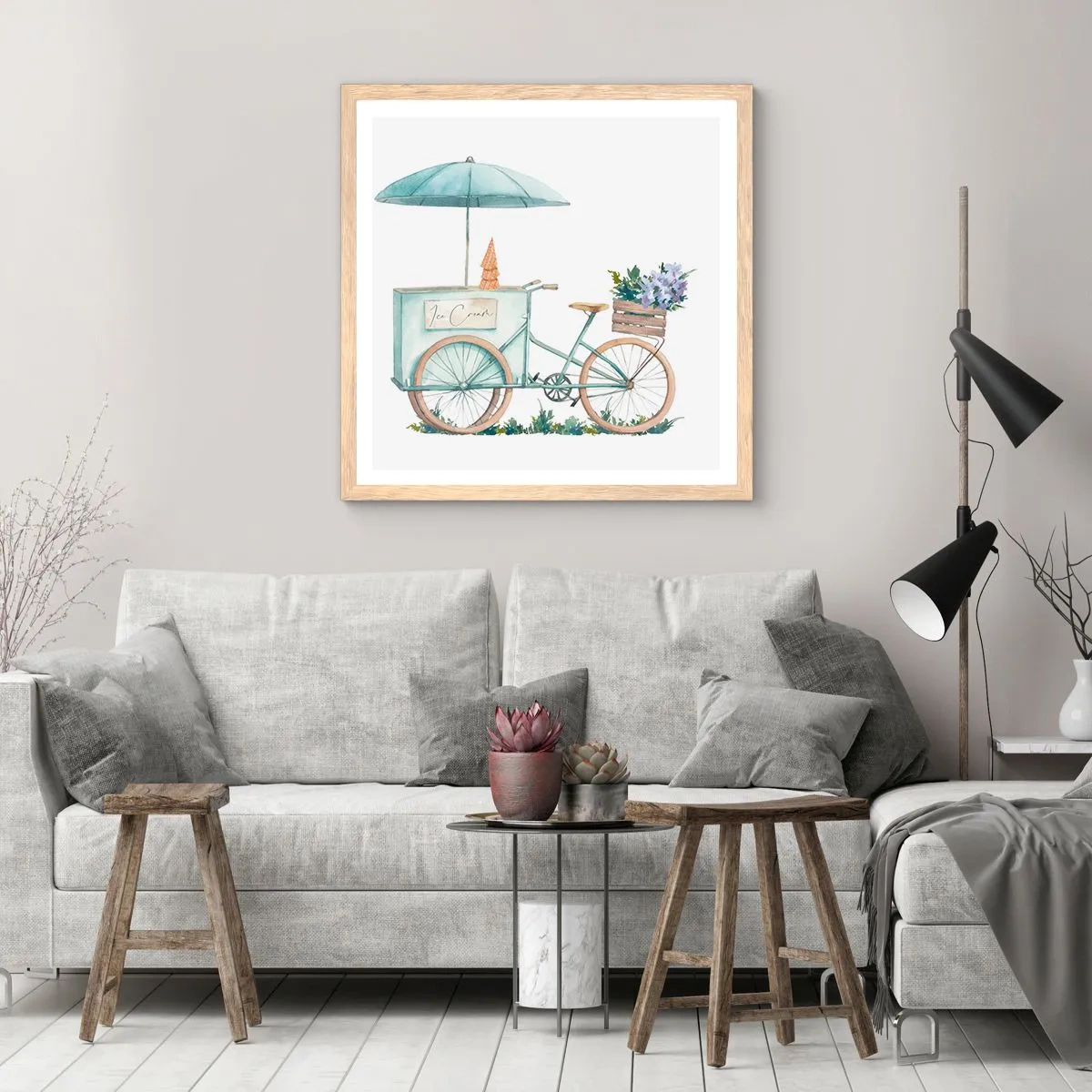 Plakat w ramie jasny dąb - Słodkie wspomnienie lata - 30x30 cm