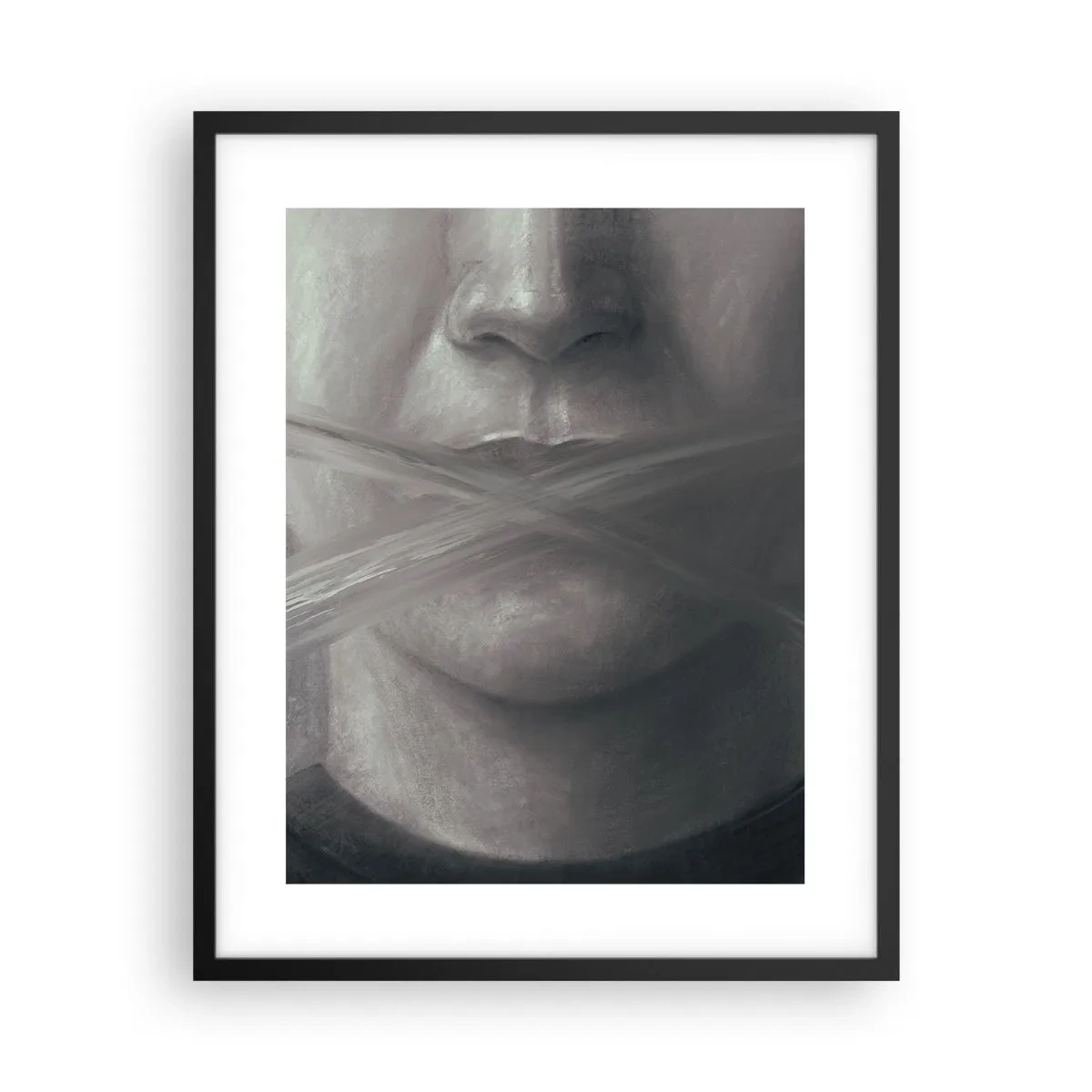 Plakat w czarnej ramie - Ani słowa - 40x50 cm