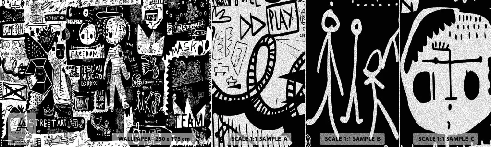 Fototapeta Próbka Premium Sand - Duchowej młodości prawa i radości - Graffiti, Sztuka, Nowoczesny Wzór - 100x30 cm