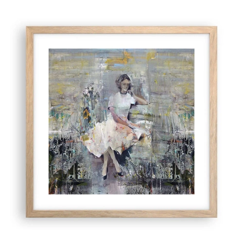 Plakat w ramie jasny dąb - Klasyczna i nowoczesna - 40x40 cm