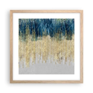 Plakat w ramie jasny dąb - Wyzłocona granica - 40x40 cm