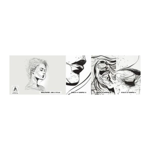 Fototapeta Próbka Samoprzylepna Deluxe Sticker - Portret w zamyśleniu - Kobieta, Portret, Kreska - 100x30 cm