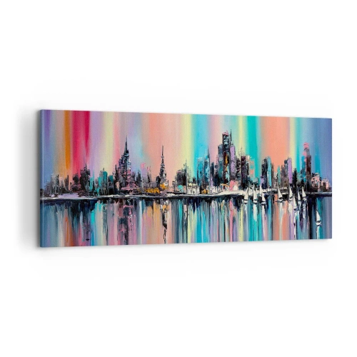 Obraz na płótnie - Spłynąć światłem nocy - 100x40 cm