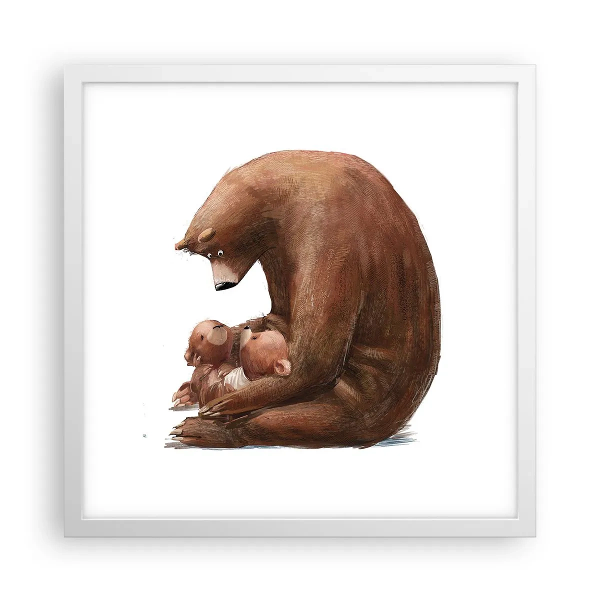 Plakat w białej ramie - Słodkich snów, dzieciaki - 40x40 cm