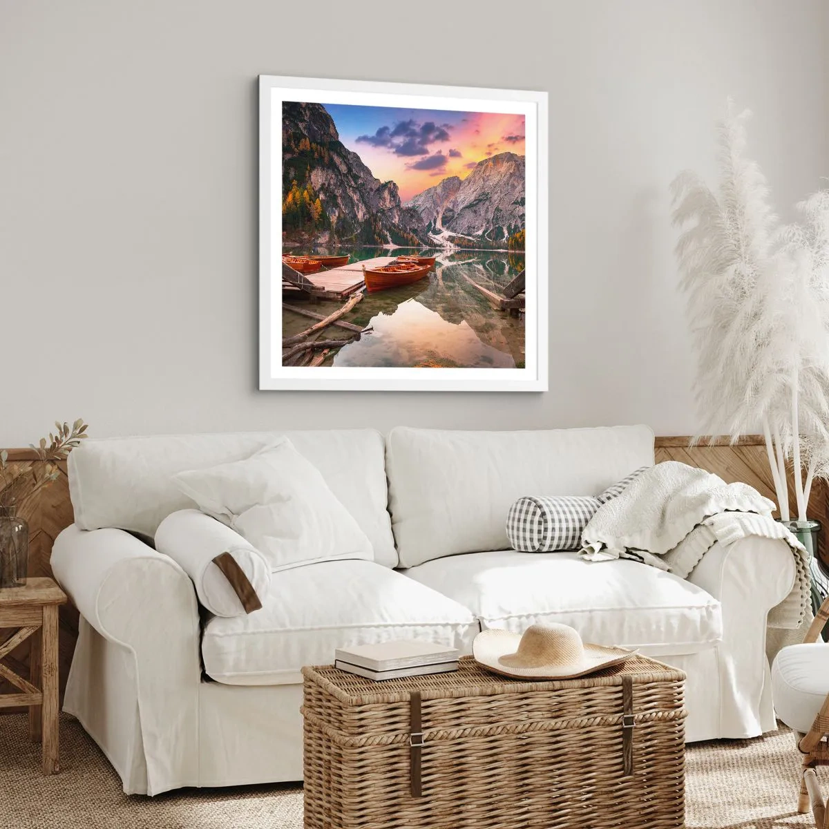 Plakat w białej ramie - Obietnica dnia - 50x50 cm