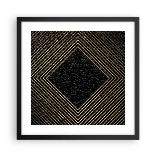 Plakat w czarnej ramie - Geometria w stylu glamour - 40x40 cm