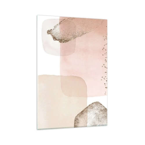 Obraz na szkle - Pastelowe plamy z elementami złota - 80x120cm - Spojrzenie przez kolor - Nowoczesna dekoracja ścienna do salonu i sypialni ARTTOR
